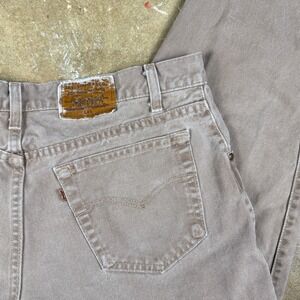 Vtg 90s Levi's 545 Brown Tab Loose Fit Men's 35x30 Stone Denim Jeans Made USA